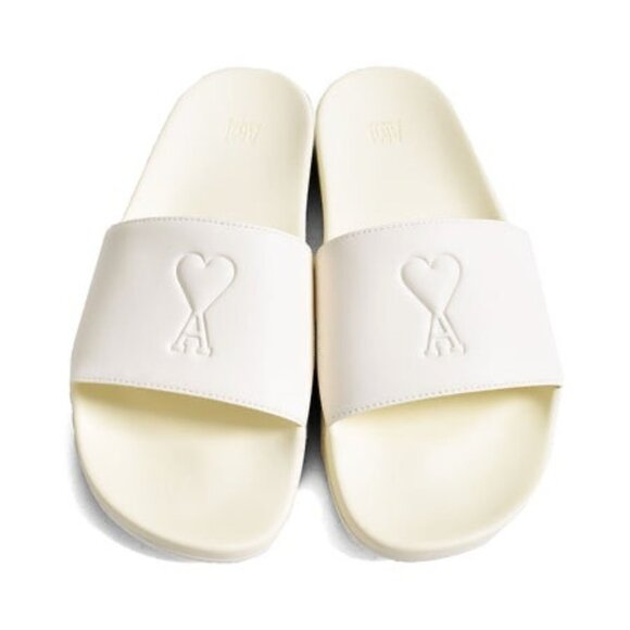 AMI Paris Ami De Coeur Poolslides Off White EU37 USN400.AA0002 - Picture 1 of 9